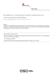 Ny-Aalesund : un exemple de mutation sociale dans une commumunauté du Grand Nord - article ; n°3 ; vol.35, pg 335-342