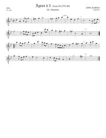 Partition ténor viole de gambe, octave aigu clef, Airs pour 3 violes de gambe (aigu, ténor, basse) par John Jenkins