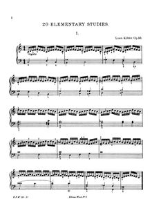 Partition No. 1-10, Die ersten Etüden für jeden Klavierschüler als technische Grundlage der Virtuosität