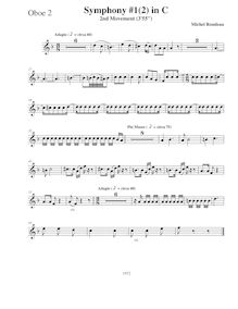 Partition hautbois 2, Symphony No.1, C major, Rondeau, Michel par Michel Rondeau