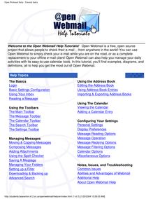 Open Webmail Help - Tutorial Index