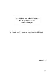 Rapport de la Commission sur les Instituts Hospitalo-Universitaires (IHU)