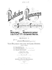 Partition complète, 4 Balladen, Op.100, Herzogenberg, Heinrich von