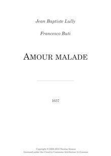 Partition Lead sheet, Ballet de l amour malade, LWV 8, Lully, Jean-Baptiste