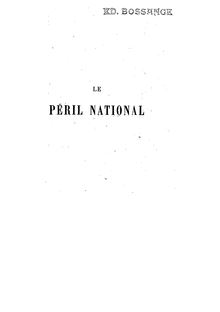 Le péril national (4e édition) / par Raoul Frary