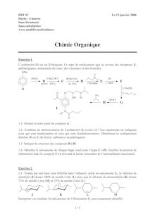 HEI chimie organique 2006 chimie partiel