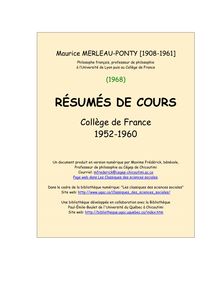 RSUMS DE COURS. Collge de France 1952-1960