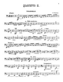 Partition violoncelle, corde quatuor No.2 JB 1:124, D minor, Smetana, Bedřich