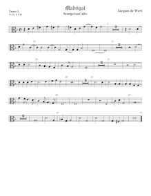 Partition ténor viole de gambe 1, alto clef, madrigaux pour 5 voix par  Giaches de Wert par Giaches de Wert