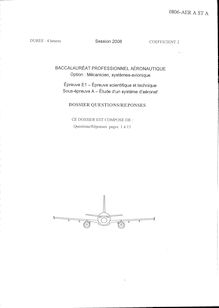 Etude d un système d aéronef 2008 Bac Pro - Aéronautique
