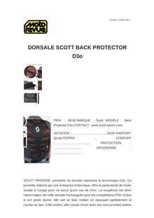 DORSALE SCOTT BACK PROTECTOR D3o