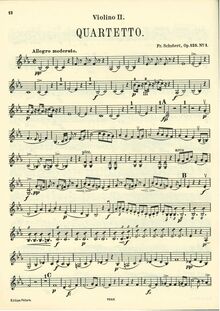 Partition violon 2, corde quatuor No. 10 en E-flat Major, D.87 (Op.125 No.1) par Franz Schubert