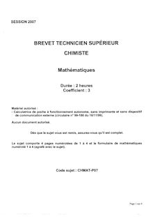 Btschim mathematiques 2007