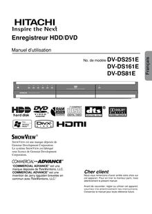 Notice Enregistreur DVD Hitachi  DV-DS81E