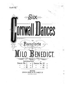 Partition , Scherzando en A minor, 6 Cornwall Dances, Benedict, Milo Ellsworth