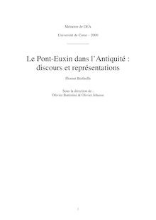 Le Pont-Euxin dans l Antiquité : discours et représentations