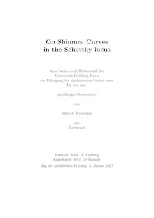 On Shimura curves in the Schottky locus [Elektronische Ressource] / von Stefan Kukulies
