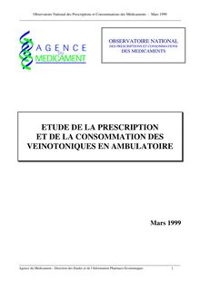 Etude de la prescription et de la consommation des veinotoniques en ambulatoire