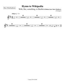 Partition basse Metallophone, Hymn to Wikipedia, D major, Matthews, John-Luke Mark