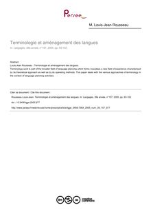 Terminologie et aménagement des langues - article ; n°157 ; vol.39, pg 93-102