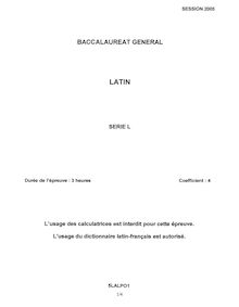 Sujet du bac L 2005: Latin