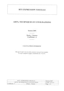 Arts techniques et civilisations 2005 BTS Expression visuelle