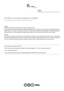 Conflits et champs politiques en Algérie - article ; n°2 ; vol.60, pg 329-342