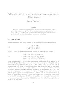 Self similar solutions and semi linear wave equations in