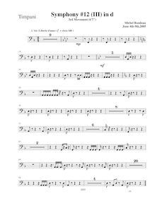 Partition timbales, Symphony No.12  pour Alchemist , D minor, Rondeau, Michel par Michel Rondeau