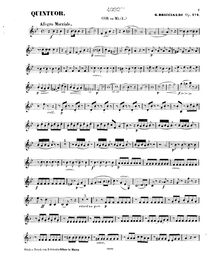 Partition cor, vent quintette No.1, Op.124, Briccialdi, Giulio