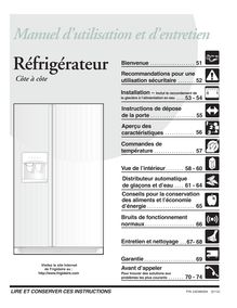 Notice Réfrigérateur Frigidaire  FRS23KF7AW4