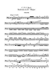 Partition Basses, Symphony, Wq.183/2 (H.664), E-flat major, E♭ major