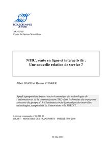 NTIC, vente en ligne et interactivité : Une nouvelle relation de ...