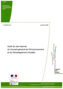 Audit du site internet du Conseil général de l environnement et du développement durable