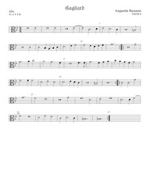 Partition ténor viole de gambe 1, alto clef, pavanes et Galliards pour 5 violes de gambe par Augustine Bassano
