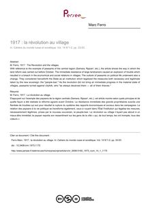 1917 : la révolution au village - article ; n°1 ; vol.14, pg 33-53