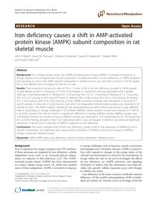 Iron deficiency causes a shift in AMP-activated protein kinase (AMPK) subunit composition in rat skeletal muscle