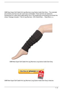 GMB New Super Soft Cable Knit Leg Warmers Long Socks in Dark Grey Clothing Review
