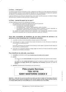 Pôle emploi Services TSA 10116 92891 NANTERRE CEDEX 9