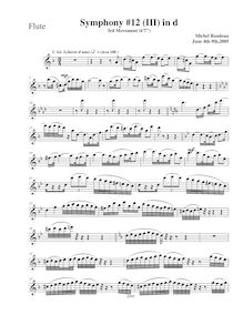 Partition flûte, Symphony No.12  pour Alchemist , D minor, Rondeau, Michel par Michel Rondeau