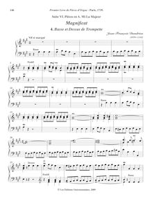 Partition , Basse et Dessus de Trompette, Premier livre de Pièces d Orgue par Jean-François Dandrieu