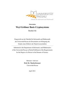 Weyl Gröbner basis cryptosystems [Elektronische Ressource] / Rashid Ali