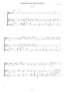 Partition complète, Aubade pour viole de gambe et Piano, Op.75, Plante, Cyril