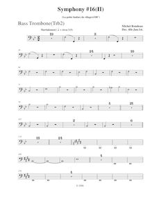 Partition Trombone 2, Symphony No.16, Rondeau, Michel par Michel Rondeau