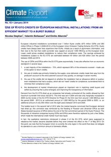 Use of Kyoto credits by European industrial installations: from an efficient market to a burst bubble