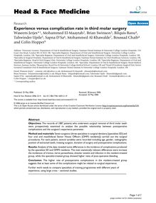 Experience versus complication rate in third molar surgery