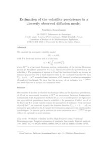 Estimation of the volatility persistence in a discretly observed diffusion model