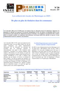 Les collectivités locales de Martinique en 2005 : De plus en plus de titulaires dans les communes