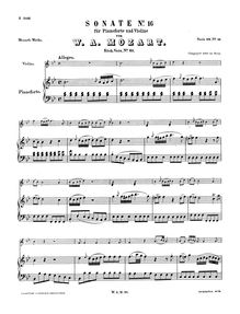 Partition de piano, violon Sonata, Violin Sonata No.16 ; Violin Sonata No.10