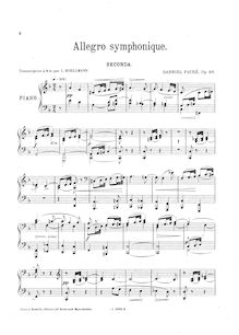 Partition complète, Allegro symphonique, Op.68, Fauré, Gabriel